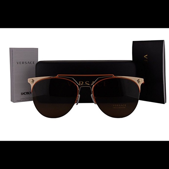 💞SOLD/VERSACE Gldtne+Orange RndFrme Glasses&Case - Picture 7 of 8